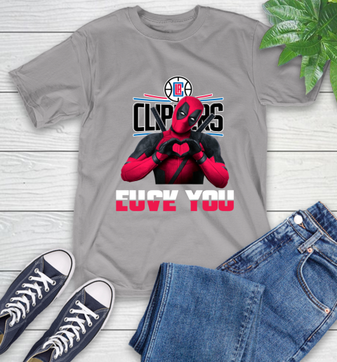 NBA LA Clippers Deadpool Love You Fuck You Basketball T-Shirt 6