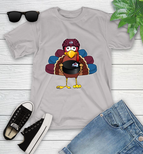 Colorado Avalanche Turkey Thanksgiving Day Youth T-Shirt 12