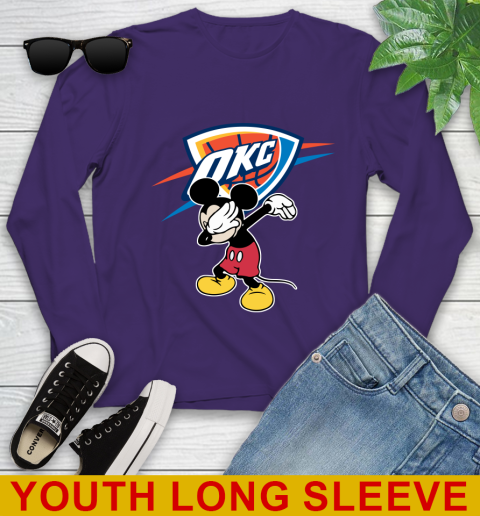 Oklahoma City Thunder NBA Basketball Dabbing Mickey Disney Sports Youth Long Sleeve 6 Oklahoma City Thunder NBA Basketball Dabbing Mickey Disney Sports Youth Long Sleeve - Image 6