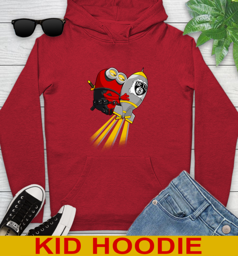 NBA Basketball Brooklyn Nets Deadpool Minion Marvel Shirt Youth Hoodie 11