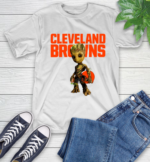 Cleveland Browns NFL Football Groot Marvel Guardians Of The Galaxy T-Shirt