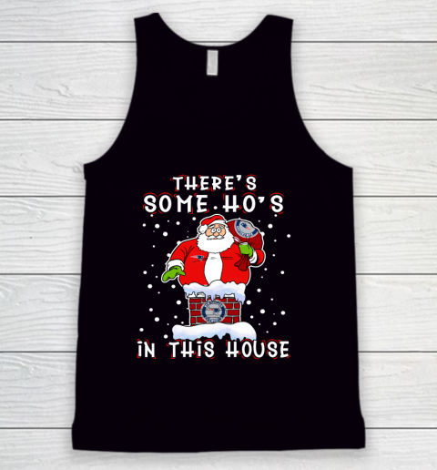 New England Patriots Christmas There Is Some Hos In This House Santa Stuck In The Chimney NFL Tank Top