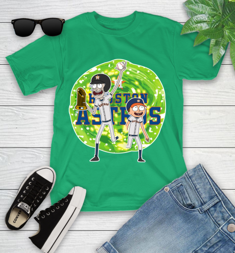 MLB Houston Astros Rick And Morty Commissioner's Trophy Baseball Sports Youth T-Shirt 6