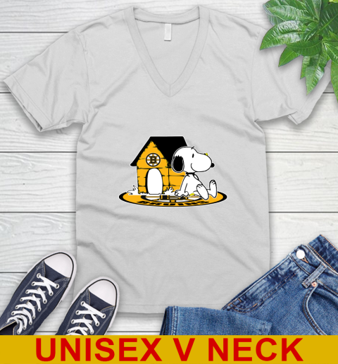 NHL Hockey Boston Bruins Snoopy The Peanuts Movie Shirt V-Neck T-Shirt