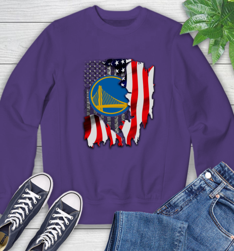 Golden State Warriors NBA Basketball American Flag Sweatshirt 4