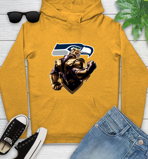 NFL Thanos Avengers Endgame Football Sports Seattle Seahawks Youth Hoodie 3