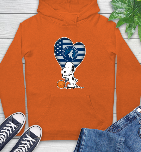 Minnesota Timberwolves NBA Basketball The Peanuts Movie Adorable Snoopy Hoodie 5