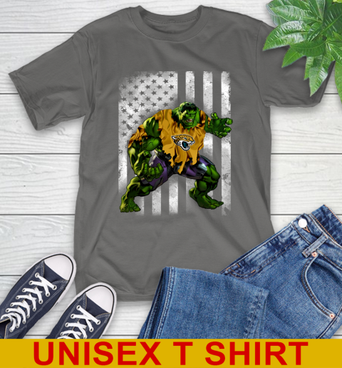 Jacksonville Jaguars Hulk Marvel Avengers NFL Football American Flag T-Shirt 10