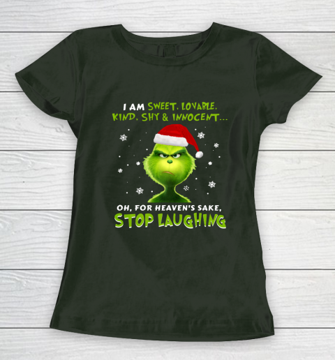 I Am Sweet Lovable Kind Shy Innocent Grinch Christmas Women's T-Shirt 4