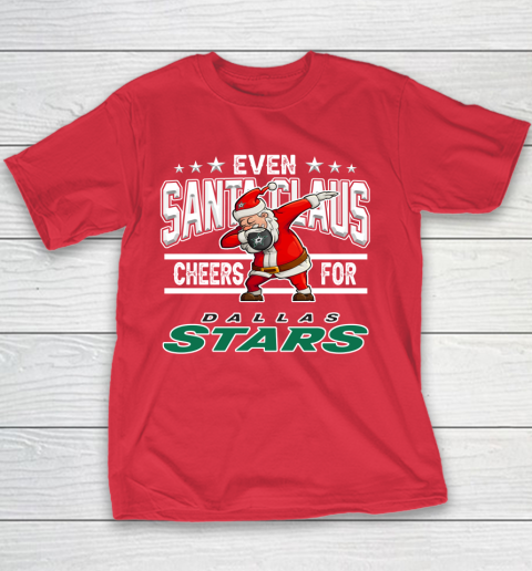 Dallas Stars Even Santa Claus Cheers For Christmas NHL Youth T-Shirt 7