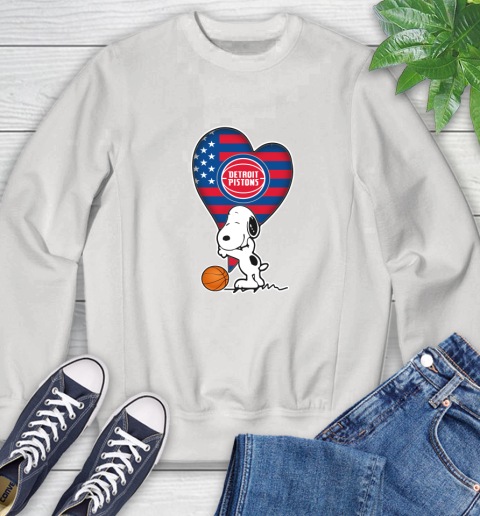 Detroit Pistons NBA Basketball The Peanuts Movie Adorable Snoopy Sweatshirt