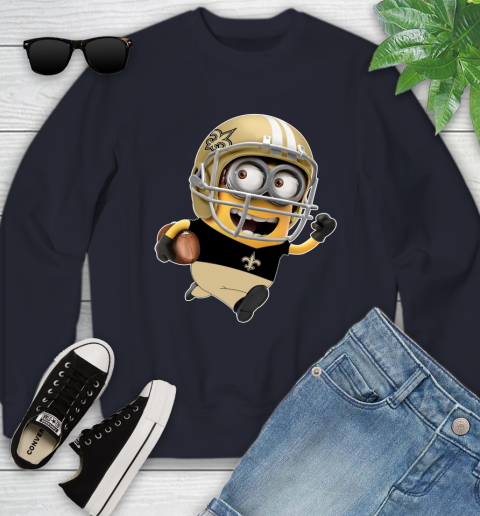 NFL New Orleans Saints Minions Disney Football Sports Youth Sweatshirt 3