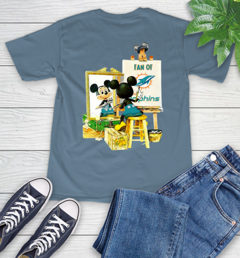 NFL Football Miami Dolphins Mickey Drawing Shirt 9