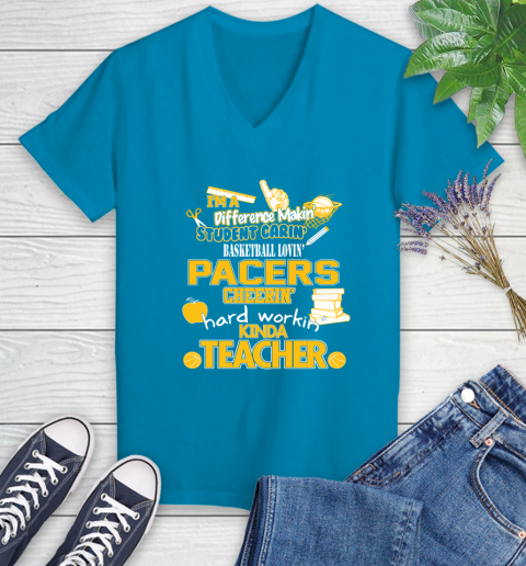 LA Clippers NBA I'm A Difference Making Student Caring Basketball Loving Kinda Teacher (2) Women's V-Neck T-Shirt 7