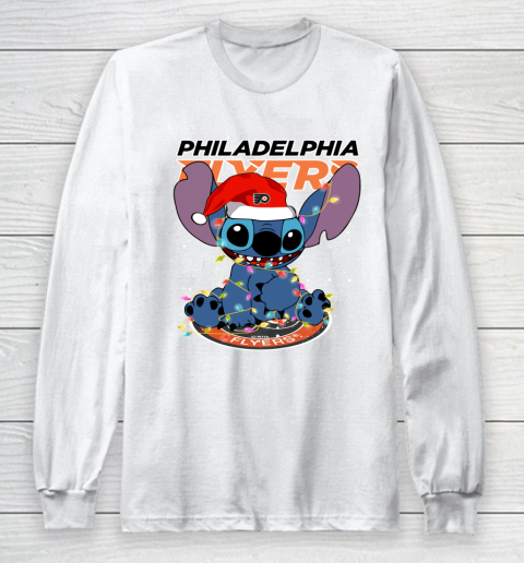 Philadelphia Flyers NHL Hockey noel stitch Christmas Long Sleeve T-Shirt