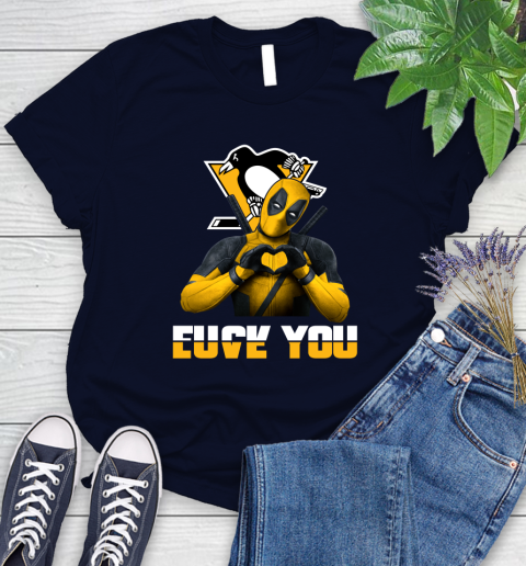 NHL Pittsburgh Penguins Deadpool Love You Fuck You Hockey Sports Women's T-Shirt 2