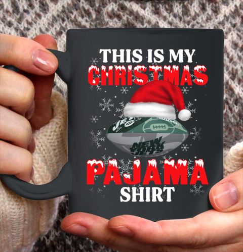 New York Jets This Is My Christmas Pajama Shirt NFL Ceramic Mug 11oz