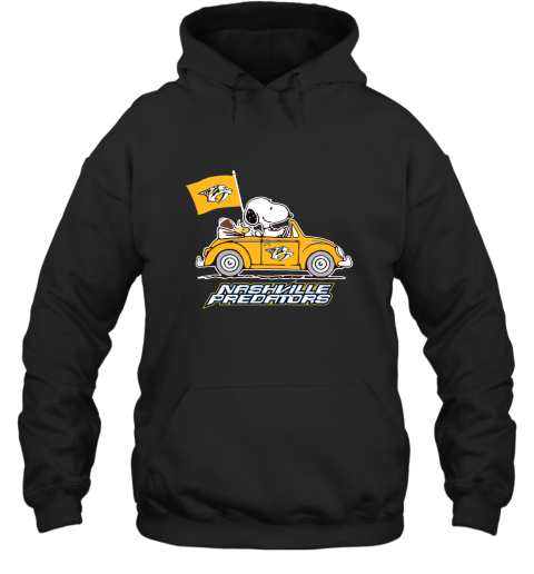Snoopy And Woodstock Ride The Nasville Predators Car NHL Hoodie