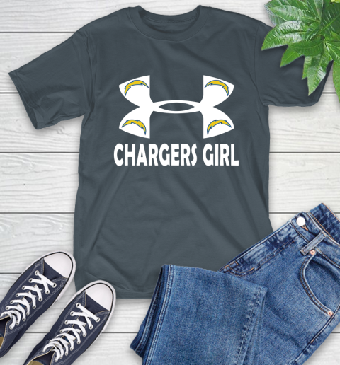NFL Los Angeles Chargers Girl Under Armour Football Sports T-Shirt 10