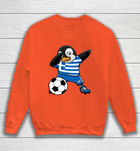 Dabbing Penguin Greece Soccer Fans Jersey Football Lovers Sweatshirt 2