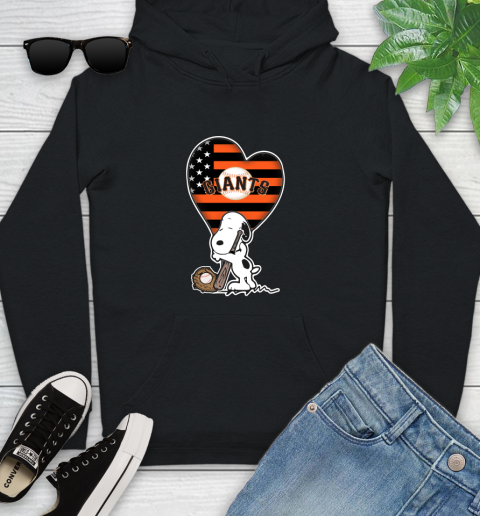 San Francisco Giants MLB Baseball The Peanuts Movie Adorable Snoopy Youth Hoodie 2