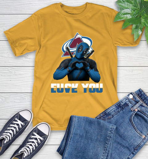 NHL Colorado Avalanche Deadpool Love You Fuck You Hockey Sports T-Shirt 2