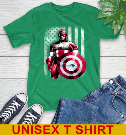 New England Patriots NFL Football Captain America Marvel Avengers American Flag Shirt T-Shirt 7