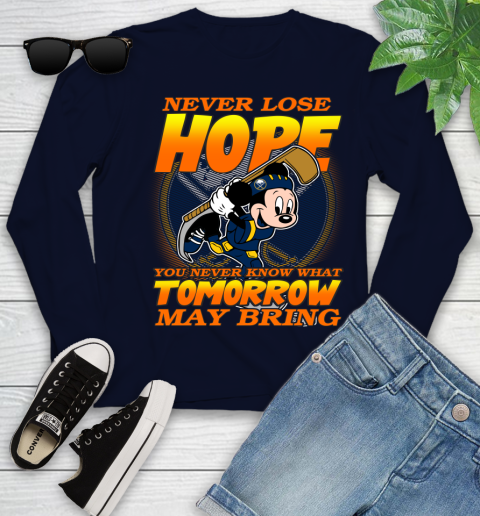 Buffalo Sabres NHL Hockey ootball Mickey Disney Never Lose Hope Youth Long Sleeve 2
