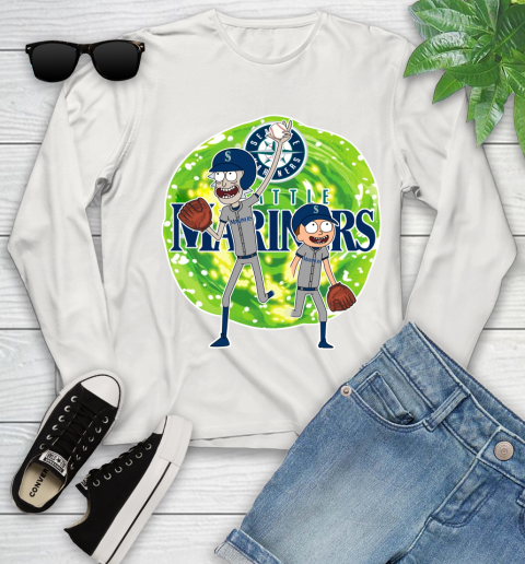 MLB Seattle Mariners Rick And Morty Baseball Sports Youth Long Sleeve 12