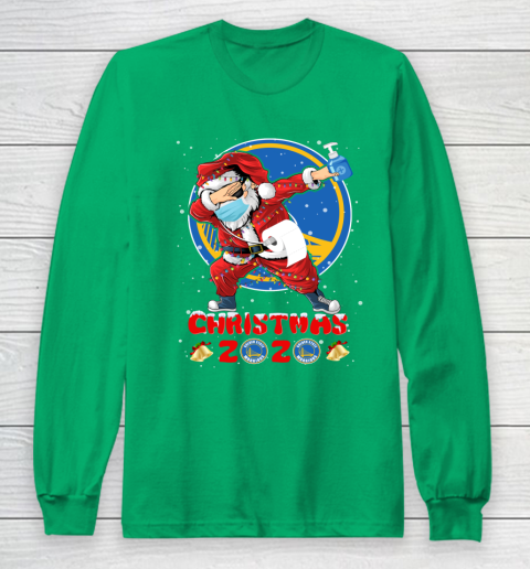 Golden State Warriors Funny Santa Claus Dabbing Christmas 2020 NBA Long Sleeve T-Shirt 4