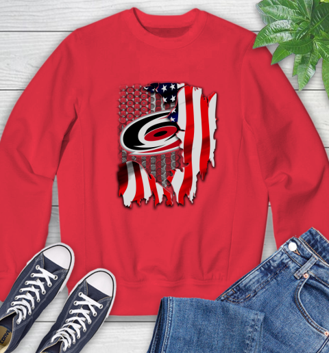 Carolina Hurricanes NHL Hockey American Flag Sweatshirt 10