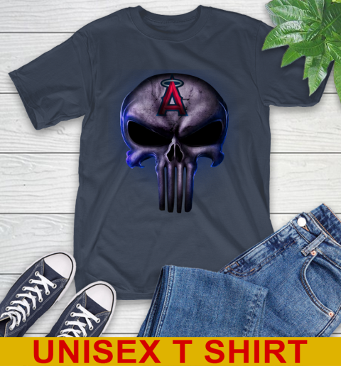 Los Angeles Angels MLB Baseball Punisher Skull Sports T-Shirt 4 Los Angeles Angels MLB Baseball Punisher Skull Sports T-Shirt - Image 4
