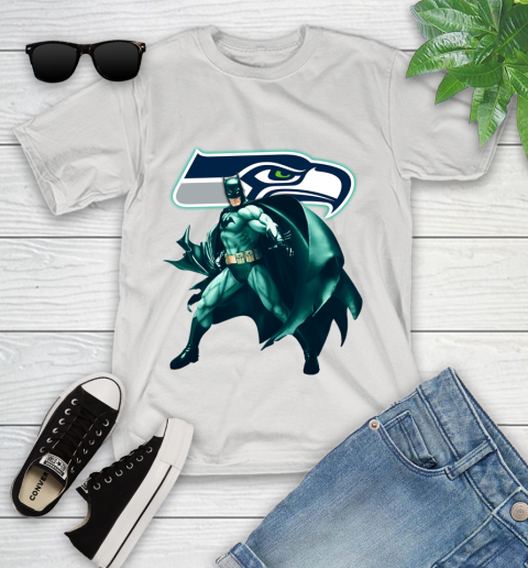 NFL Batman Football Sports Seattle Seahawks Youth T-Shirt