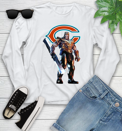 NFL Thanos Gauntlet Avengers Endgame Football Chicago Bears Youth Long Sleeve