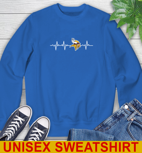 Minnesota Vikings NFL Football Heart Beat Shirt Sweatshirt 11