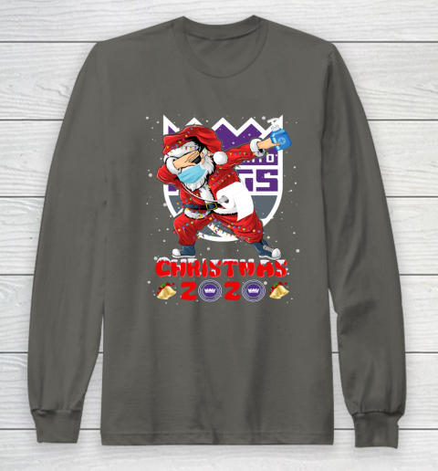 Sacramento Kings Funny Santa Claus Dabbing Christmas 2020 NBA Long Sleeve T-Shirt 5