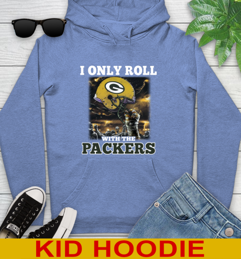 Green Bay Packers NFL Football I Only Roll With My Team Sports Youth Hoodie 12