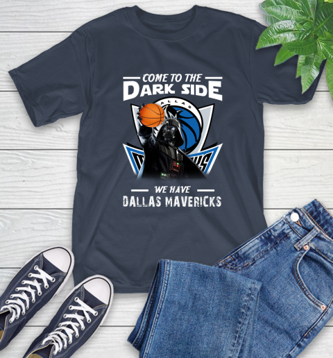 NBA Come To The Dark Side We Have Dallas Mavericks Star Wars Darth Vader Basketball T-Shirt 3