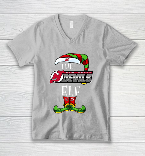 New Jersey Devils Christmas ELF Funny NHL V-Neck T-Shirt 3