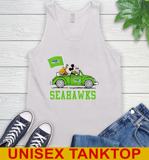 NFL Football Seattle Seahawks Pluto Mickey Driving Disney Shirt Tank Top