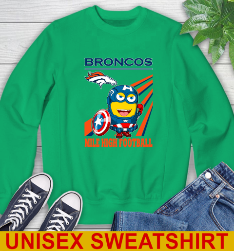 NFL Football Denver Broncos Captain America Marvel Avengers Minion Shirt Sweatshirt 8