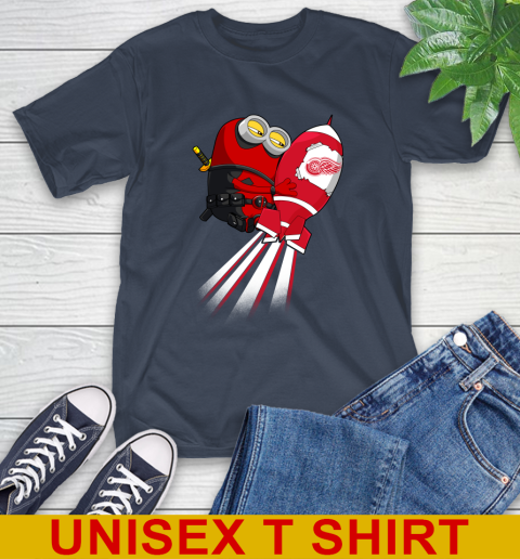 NHL Hockey Detroit Red Wings Deadpool Minion Marvel Shirt T-Shirt 3
