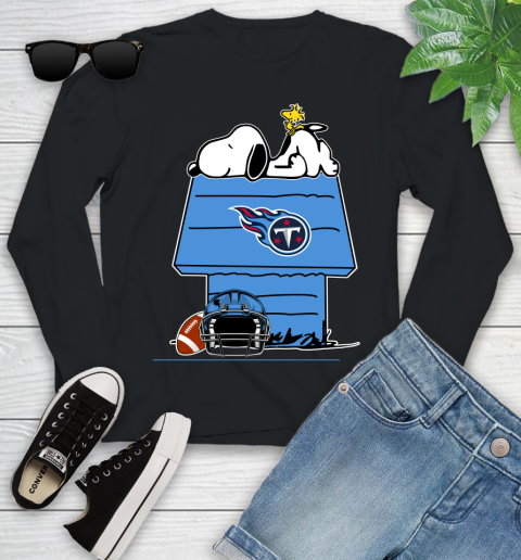 Tennessee Titans NFL Football Snoopy Woodstock The Peanuts Movie Youth Long Sleeve 2