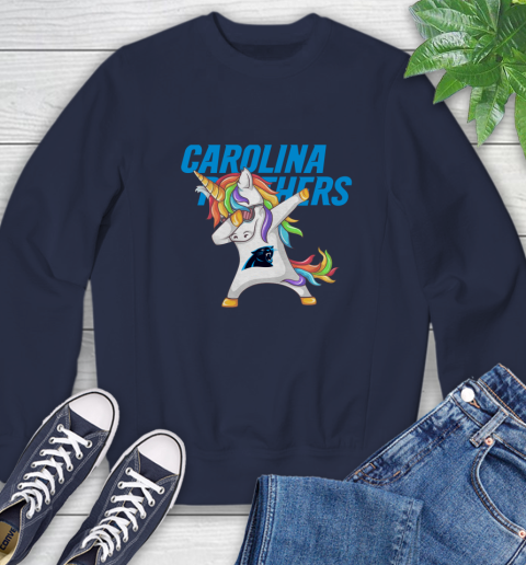 Carolina Panthers NFL Football Funny Unicorn Dabbing Sports Sweatshirt 3