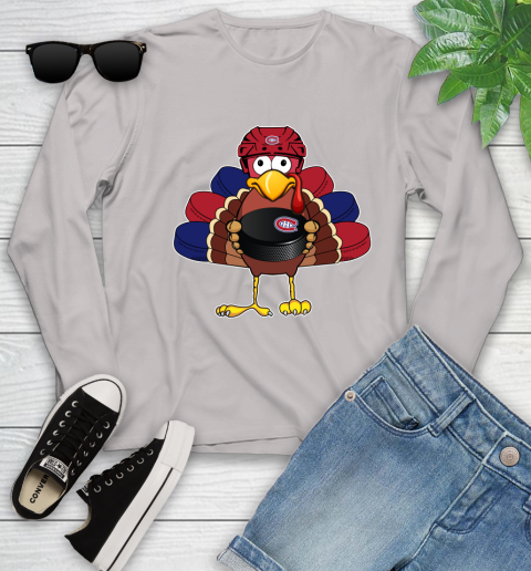 Montreal Canadiens Turkey Thanksgiving Day Youth Long Sleeve 12