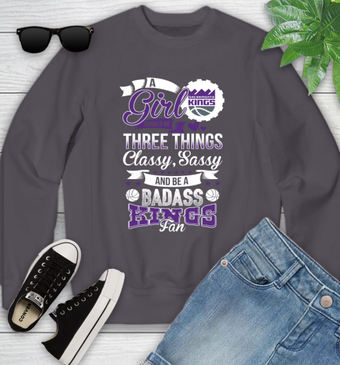 Sacramento Kings NBA A Girl Should Be Three Things Classy Sassy And A Be Badass Fan Youth Sweatshirt 6 Sacramento Kings NBA A Girl Should Be Three Things Classy Sassy And A Be Badass Fan Youth Sweatshirt - Image 6