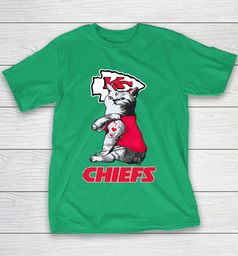 NFL Football My Cat Loves Kansas City Chiefs Youth T-Shirt 4 NFL Football My Cat Loves Kansas City Chiefs Youth T-Shirt - Image 4