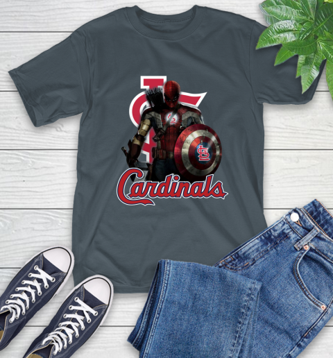 MLB Captain America Thor Spider Man Hawkeye Avengers Endgame Baseball St.Louis Cardinals T-Shirt 9