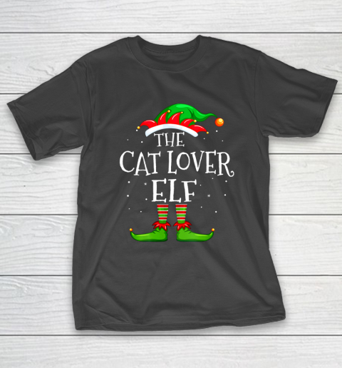 Cat Lover Elf Family Matching Christmas Group Gift Pajama T-Shirt