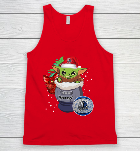 Dallas Mavericks Christmas Baby Yoda Star Wars Funny Happy NBA Tank Top 6